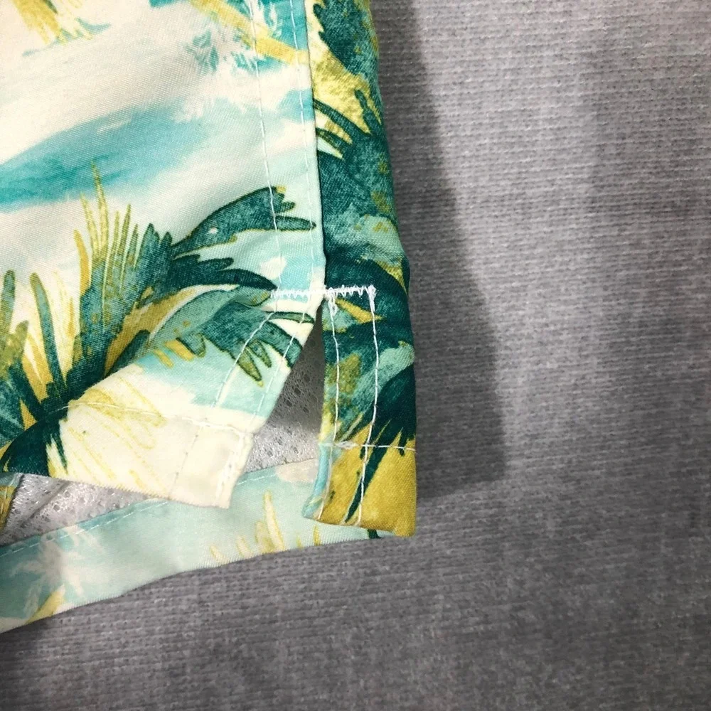 Old Navy Swim Trunks Mens Medium Green Palm Tree Tropical Board Shorts Beachwear